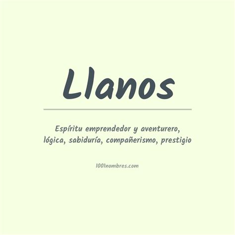 llanos nombre de mujer|Origen y significado del nombre Llanos